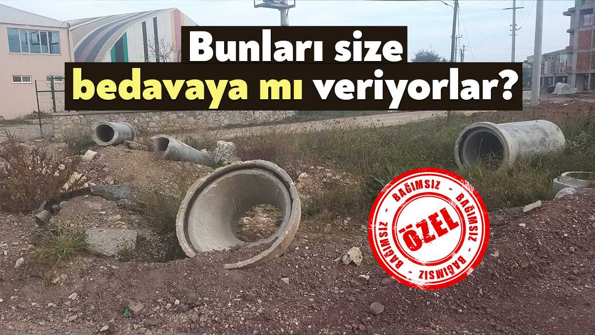 Kartepe’de alt yapı için yapılan çalışmalarda beton büzlerin israf edildiği