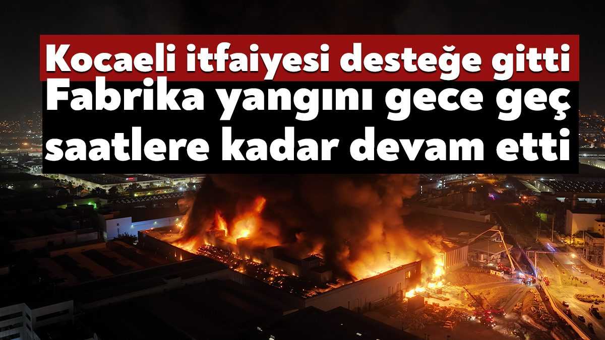 Bursa’nın Nilüfer ilçesinde tekstil fabrikasında çıkan yangında alevler gece geç