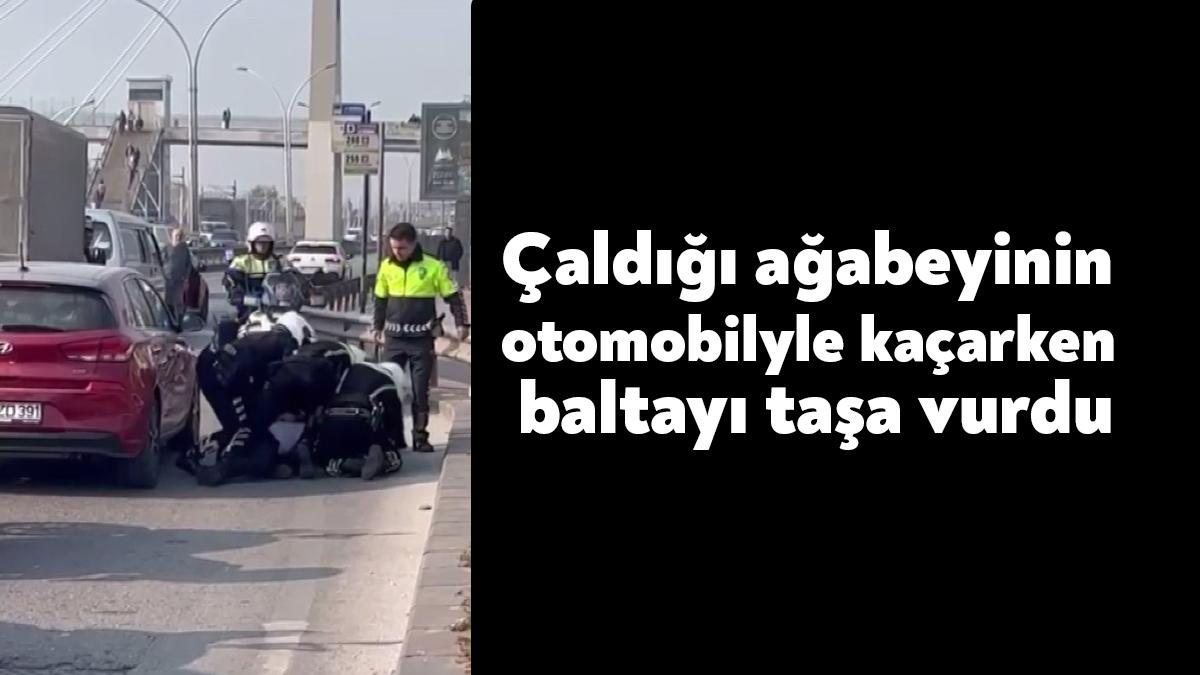 İstanbul'da ağabeyine ait otomobili çalan şüpheli, Kocaeli'nde polis ekipleri tarafından