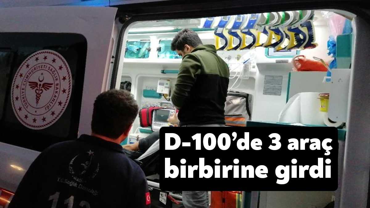 Kocaeli’nin Gebze ilçesi D-100 Karayolu’nda 3 aracın birbirine girdiği kazada
