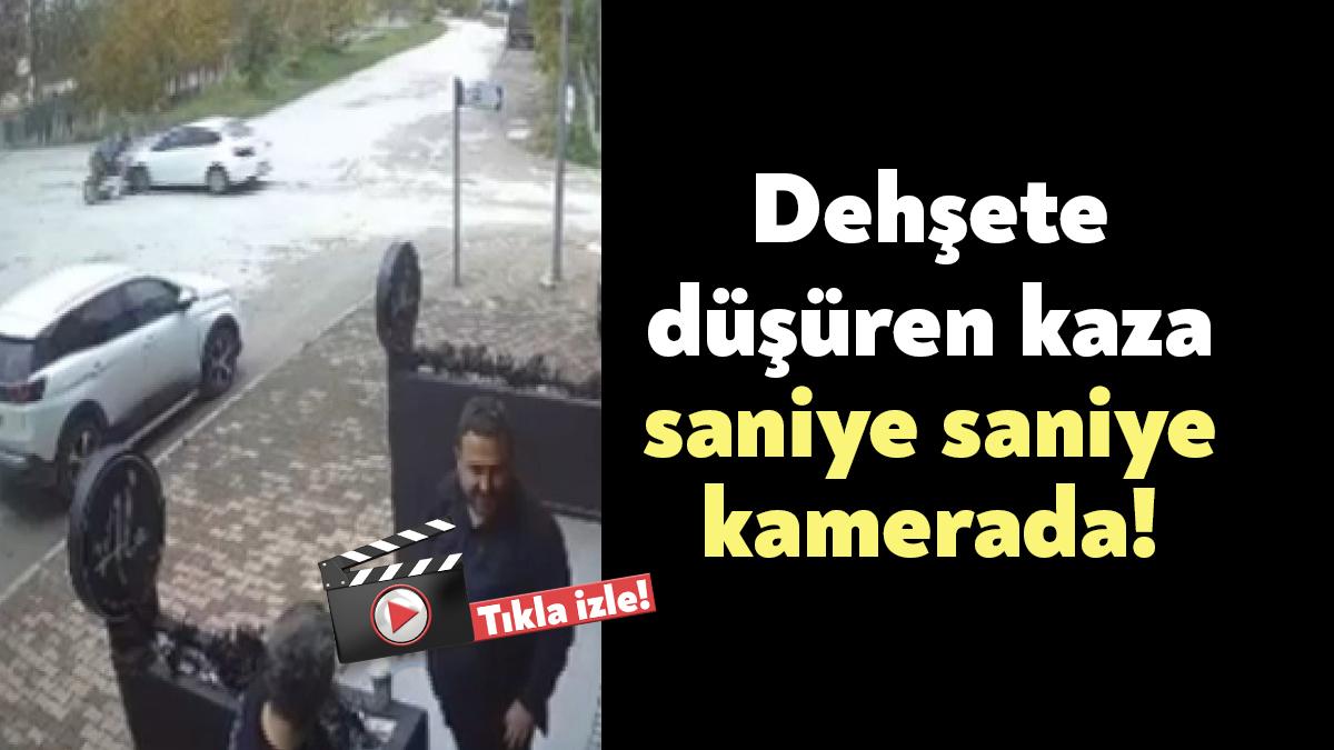 Kocaeli'nin İzmit ilçesinde otomobil ile motosiklet çarpıştı. Kaza anı hem