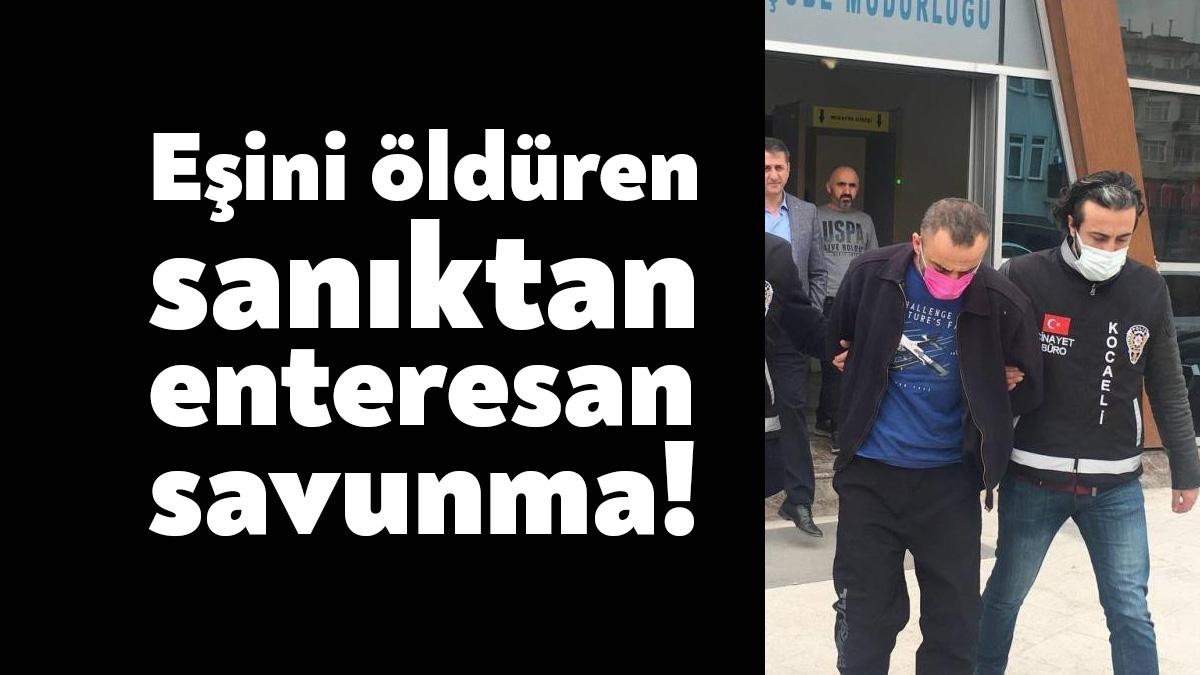 Kocaeli'nin İzmit ilçesinde eşini sırtından bıçaklayarak öldürdüğü gerekçesiyle yargılanan sanık