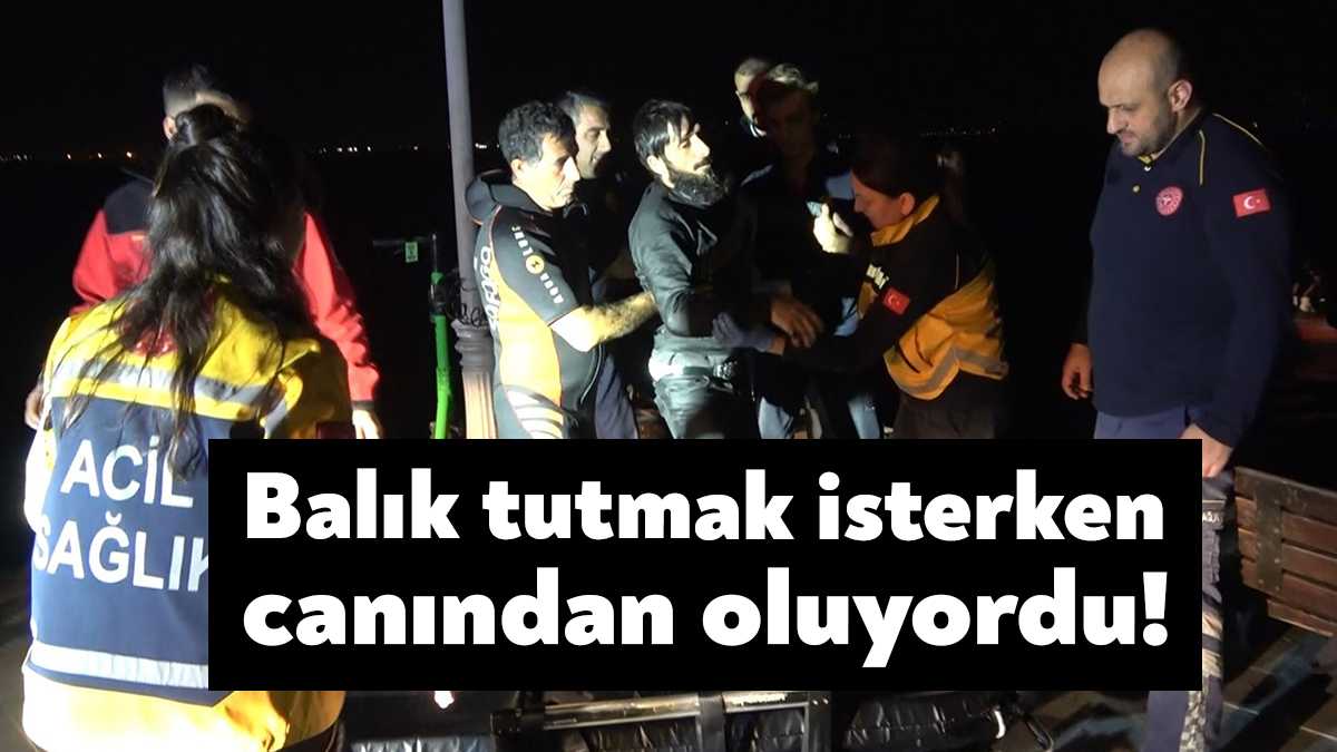 Kocaeli'nin İzmit ilçesinde oltayla balık tutmaya çalışan Ahmet Ö., dengesini