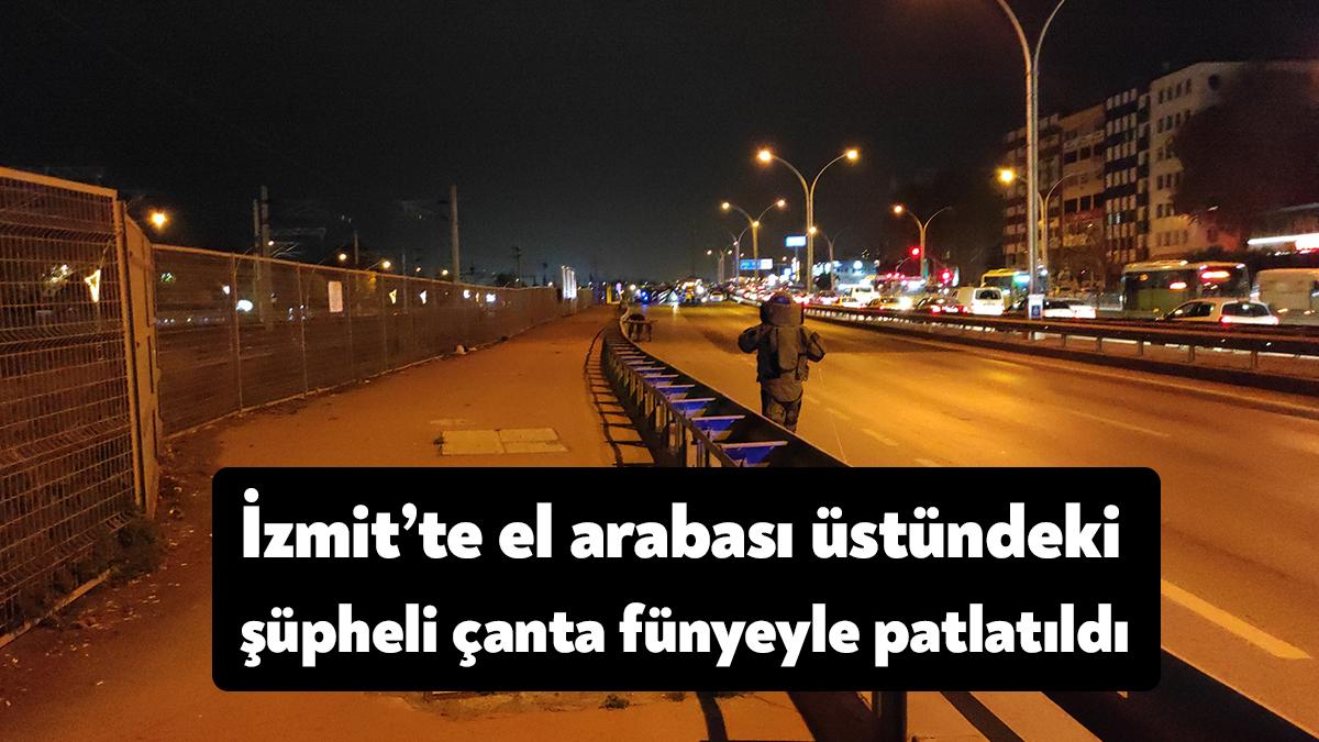 Kocaeli'nin İzmit ilçesinde D-100 Karayolu üzerine bırakılan sahipsiz el arabası