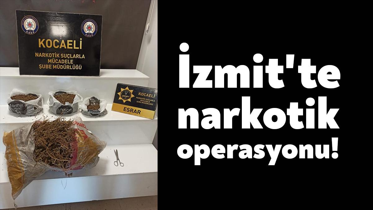 İzmit'te narkotik ekipleri tarafından bir evde yapılan aramada 3 kilo