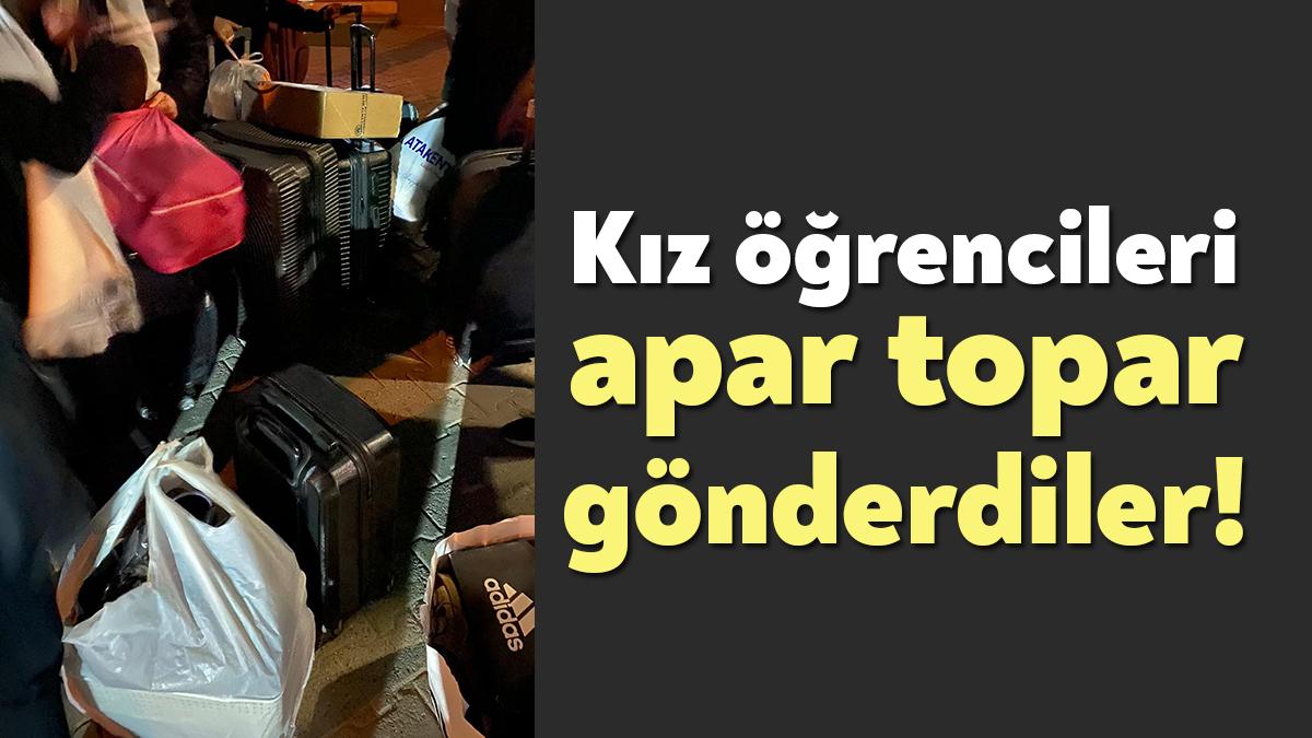 Gebze Öğretmenevi’nde kalan kız öğrenciler, apar topar Kocaeli Üniversitesi’nde bulunan 