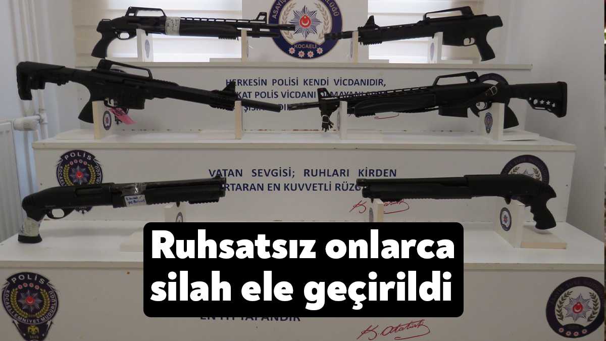 Kocaeli'de Emniyet Müdürlüğü'nün yaptığı çalışmalarda 1 ayda 159 adet tabanca,