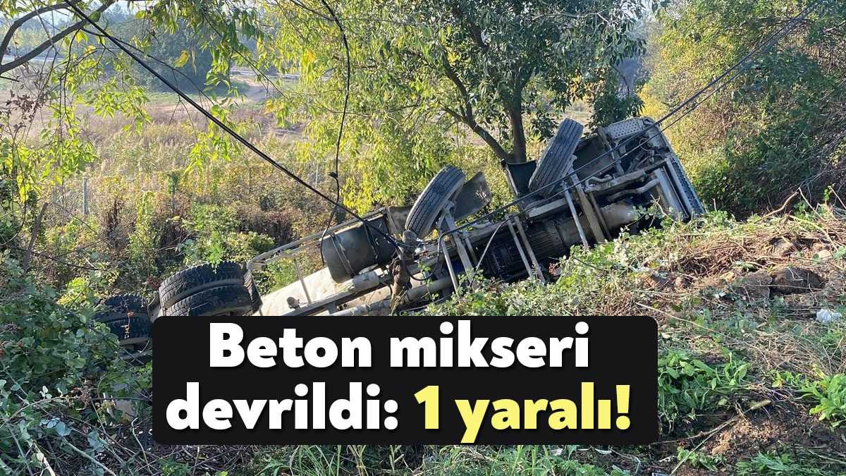 Kocaeli'nin Darıca ilçesinde beton mikserinin devrilmesi neticesinde meydana gelen kazada