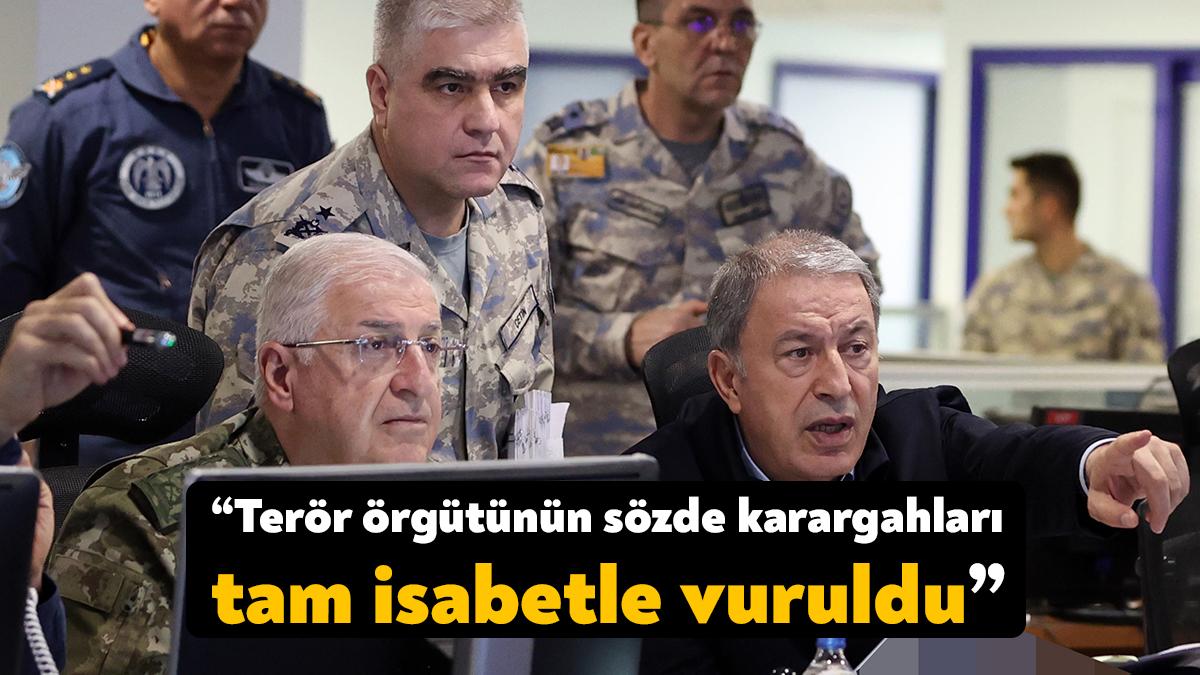 Milli Savunma Bakanı Hulusi Akar, "Pençe-Kılıç Hava Harekatı"nı beraberindeki TSK