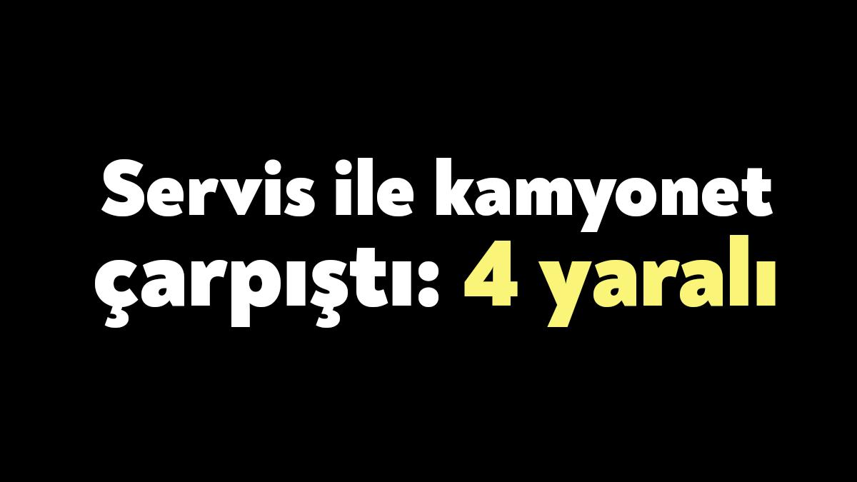 Kocaeli’de otobüs firmasının servisi ile kamyonetin çarpışması neticesinde kamyonet istinat