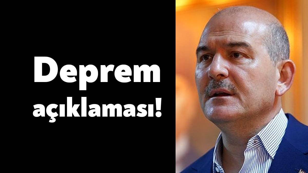 İçişleri Bakanı Süleyman Soylu, saat 04.08'de meydana gelen Düzce Depremi