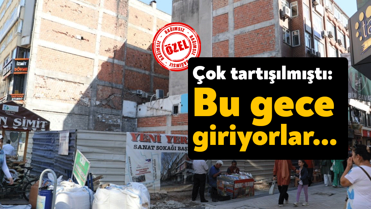 Vakıf İş Hanı'nın yeni binasının yapımı için kamyon ve iş