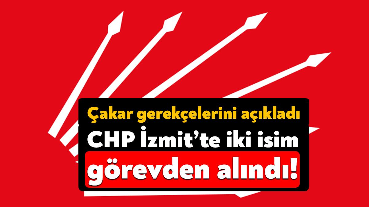 CHP İzmit İlçe’de iki ismin yöneticiliğinin düşürülmesi hakkında konuşan İlçe