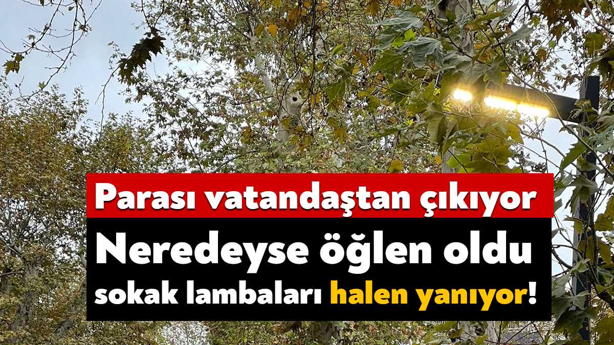 İzmit Cumhuriyet Bulvarı’nda saat 10.00 olmasına rağmen halen yanan ışıklar