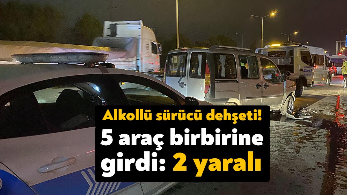 Kocaeli’nin Gebze ilçesi D-100 Karayolu’nda alkollü sürücünün önündeki araca çarpmasıyla