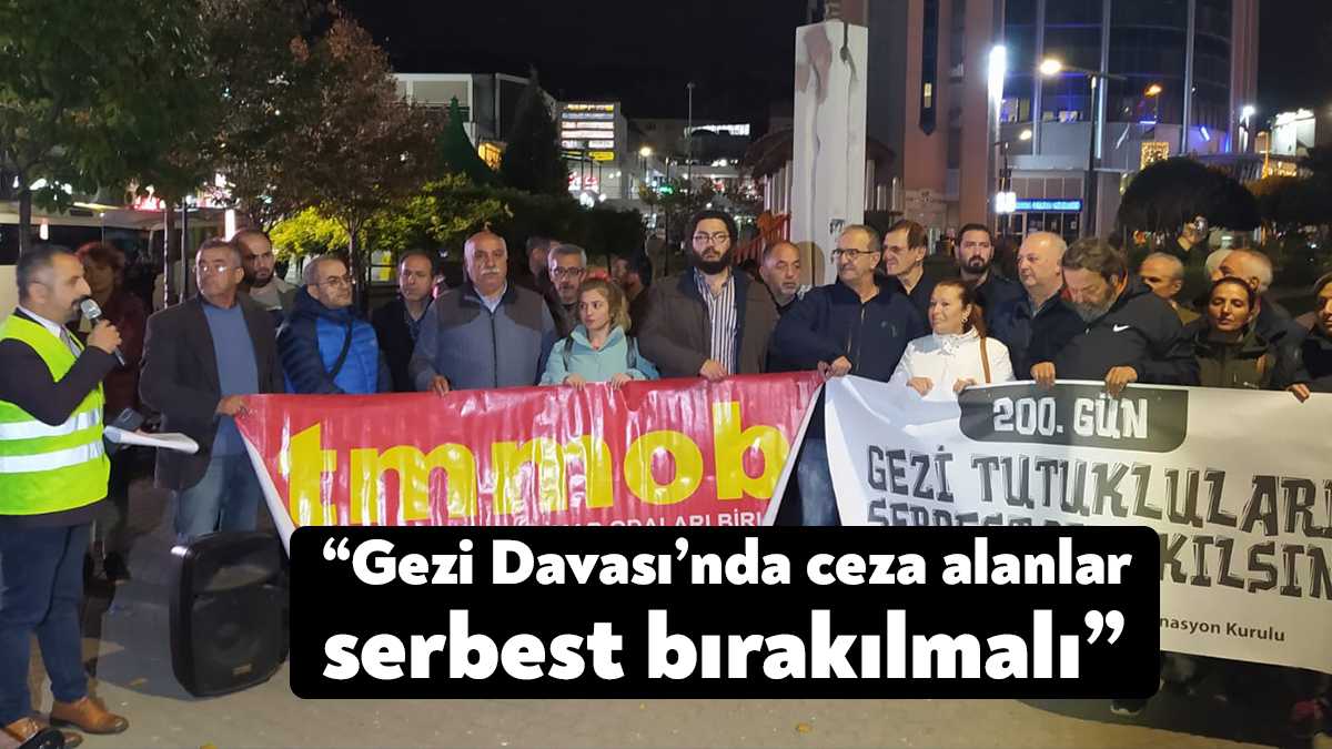 TMMOB Kocaeli Gezi Davası’nda ceza alanların serbest bırakılması talebiyle İzmit’te