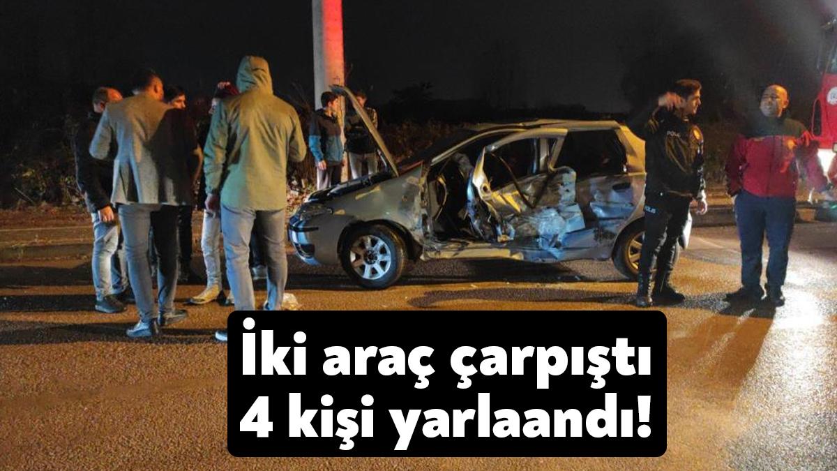 Kocaeli'nin Başiskele ilçesinde yağmur sebebiyle kayganlaşan yolda lüks araçla çarpışan