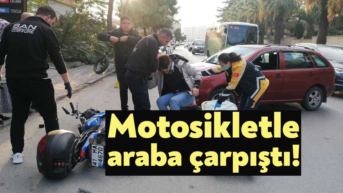 Kocaeli’nin Gebze ilçesinde meydana gelen kazada otomobil ile motosikletin kafa