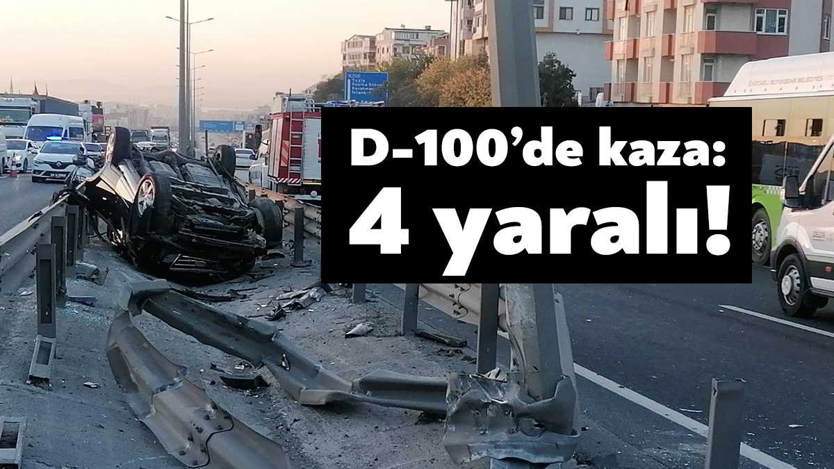 Kocaeli’nin Gebze ilçesi D-100 Karayolu’ndayken takla atan aracın içerisinde bulunan