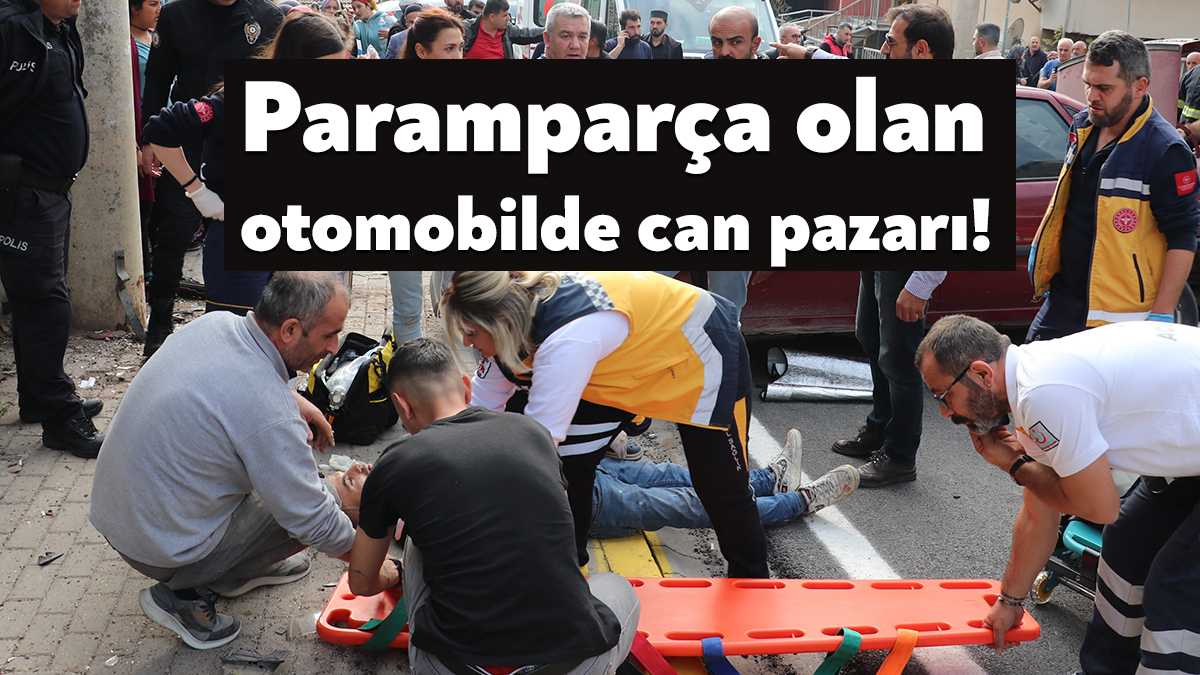 Kocaeli'nin Körfez ilçesinde içinde 1'i bebek 5 kişinin bulunduğu otomobil