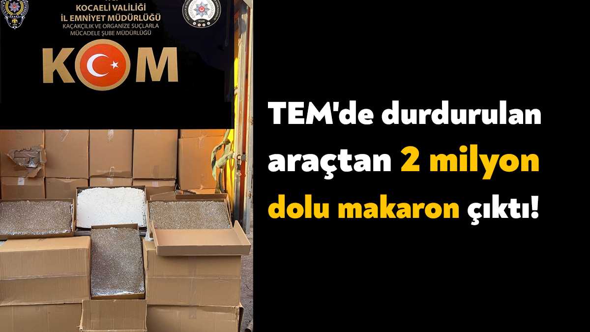TEM Otoyolu Kocaeli geçişinde polis ekiplerince durdurulan araçta 2 milyon
