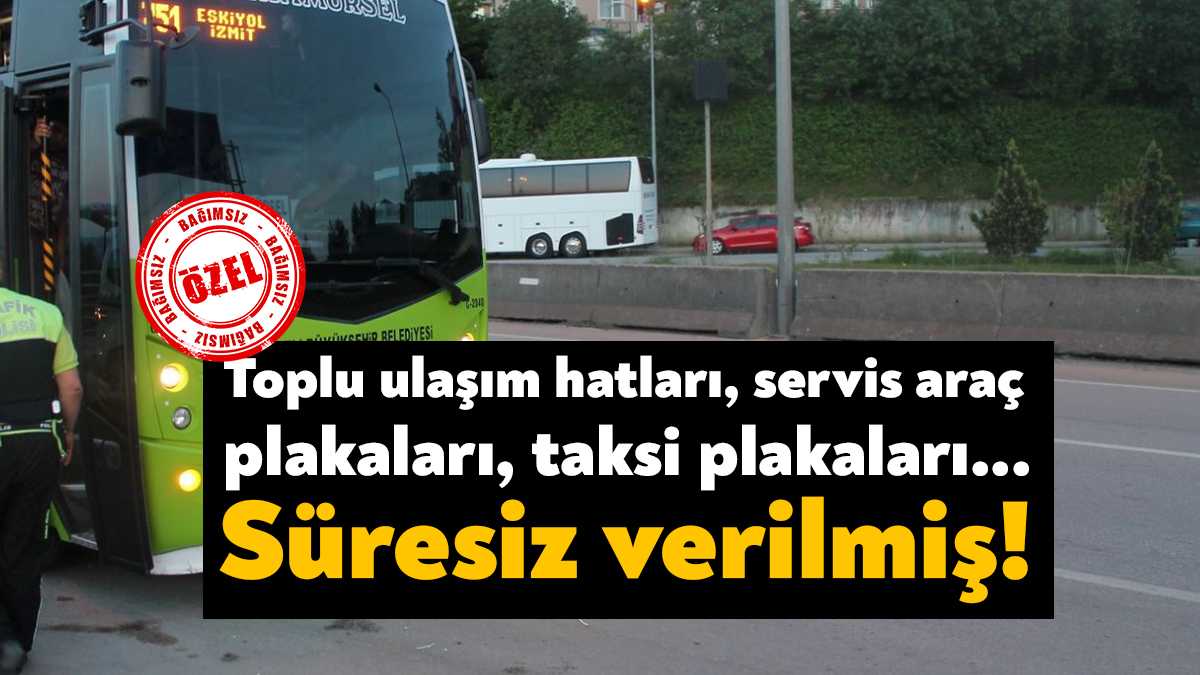 Kocaeli Büyükşehir Belediyesi tarafından verilen çok sayıda ruhsat ve plakalar