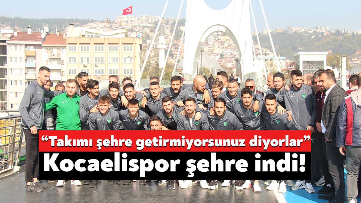 Kocaelispor yönetimi oyuncularla birlikte İzmit’te esnafı ziyaret etti; vatandaşlarla fotoğraf