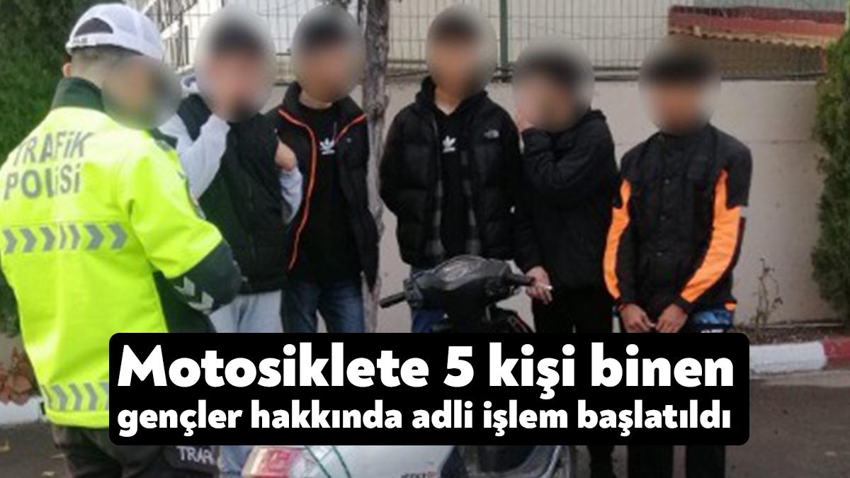Kocaeli'nin Körfez ilçesinde motosiklete 5 kişi binen gençler hakkında adli