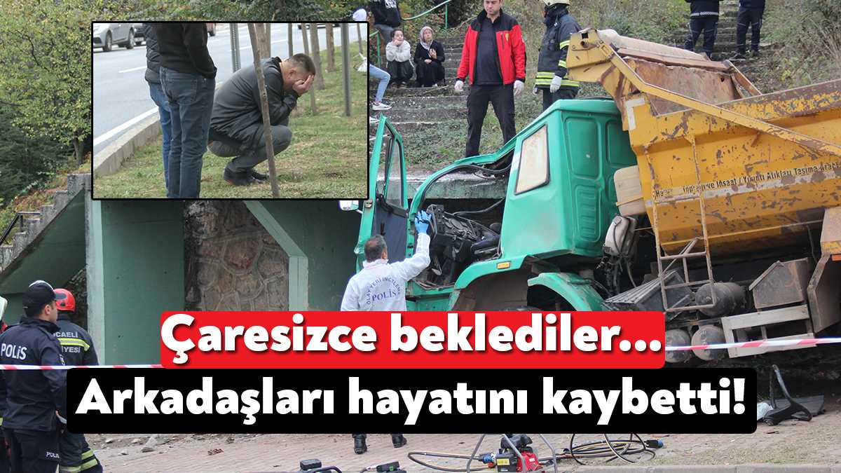 Kocaeli'de kontrolden çıkarak 70 metre istinat duvarına sürtünen, sonrasında beton