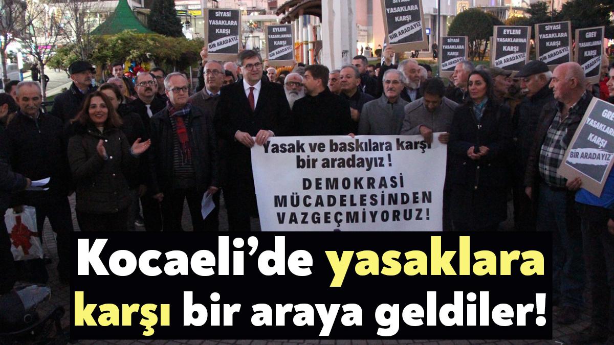 Kocaeli Demokrasi Girişimi tarafından yasaklara karşı yapılan basın açıklamasında, “Biliyoruz