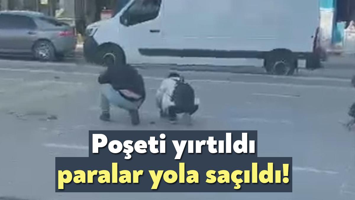 Kocaeli'nin Darıca ilçesinde scooterın koluna takılan içi para dolu poşet