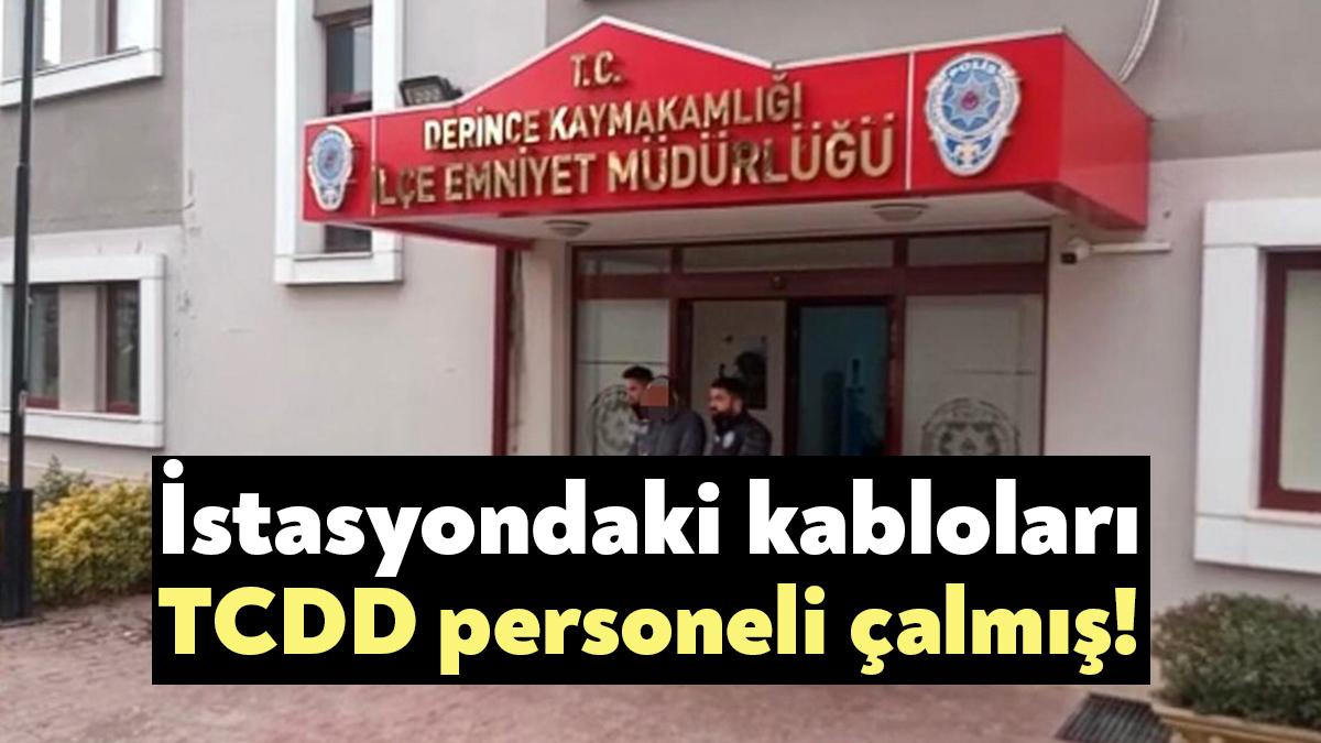 Kocaeli'de tren istasyonundaki peronların kablolarını çalan şüphelinin TCDD personeli olduğu