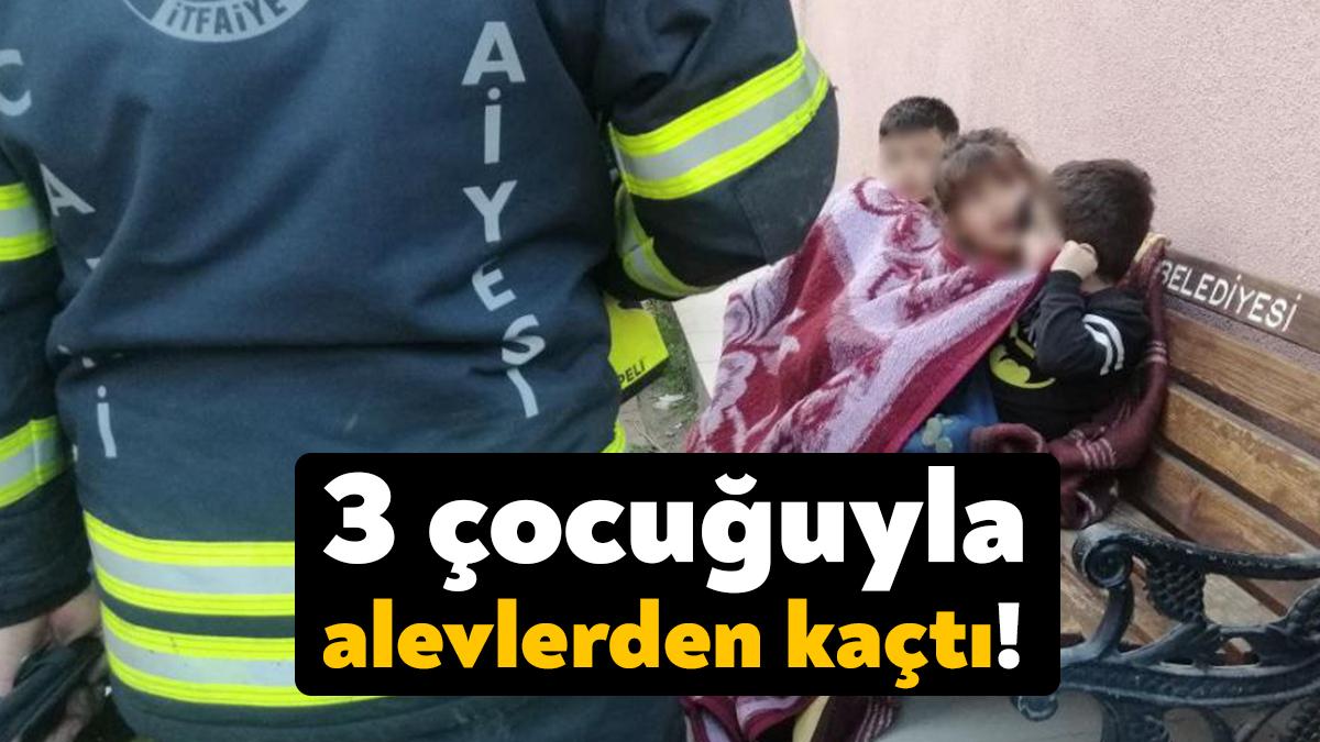 Kocaeli'nin Derince ilçesinde evde çıkan yangında 3 çocuk ve anneleri