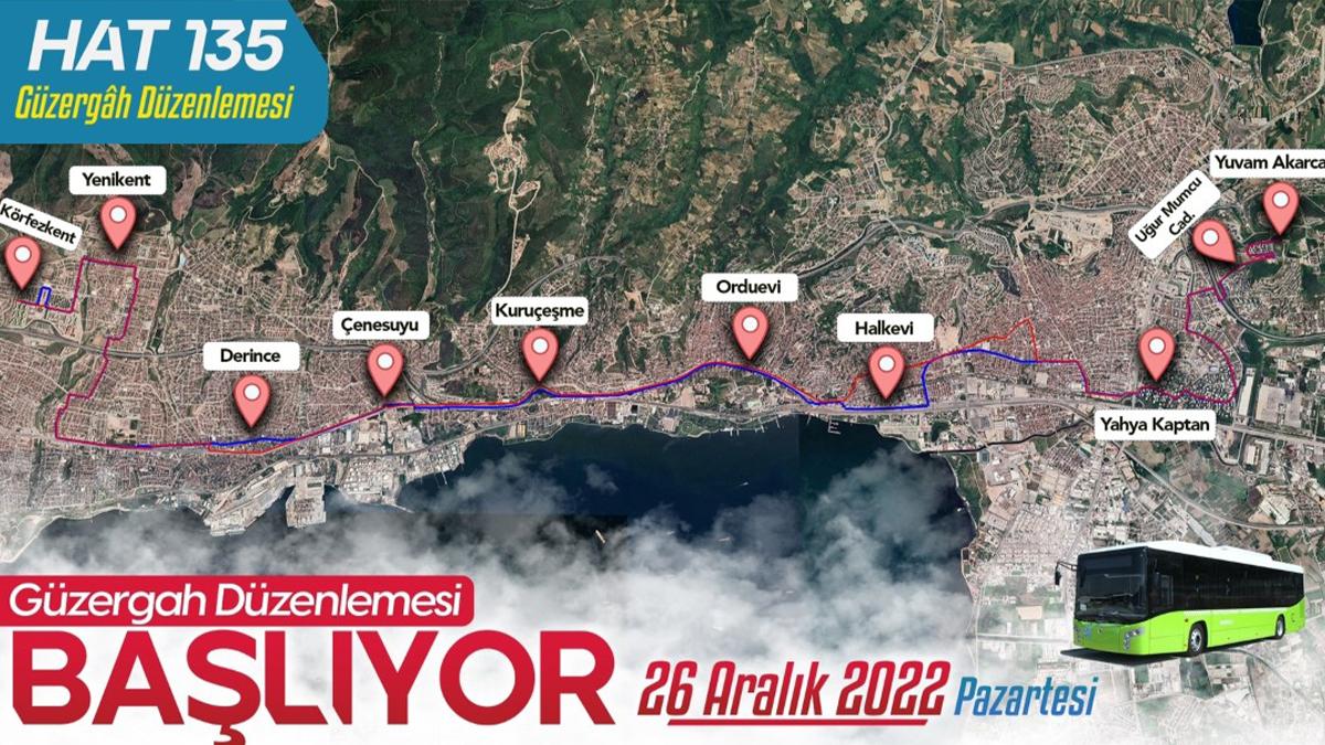 Büyükşehir, 2 ayrı hatta güzergâh değişikliğine gitti. Güzergâh değişikliği 26