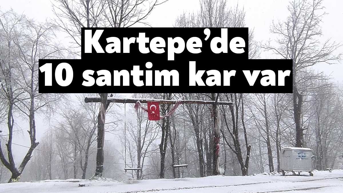 Önemli turizm destinasyonlarından Kartepe, sabah saatlerinde etkili olan kar yağışıyla