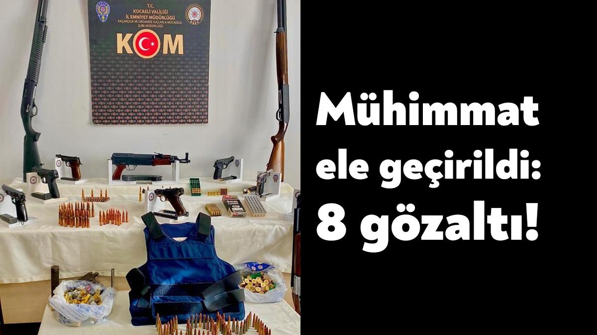 Kocaeli’de ruhsatsız silah satan adreslere yönelik düzenlenen operasyonda el bombası,