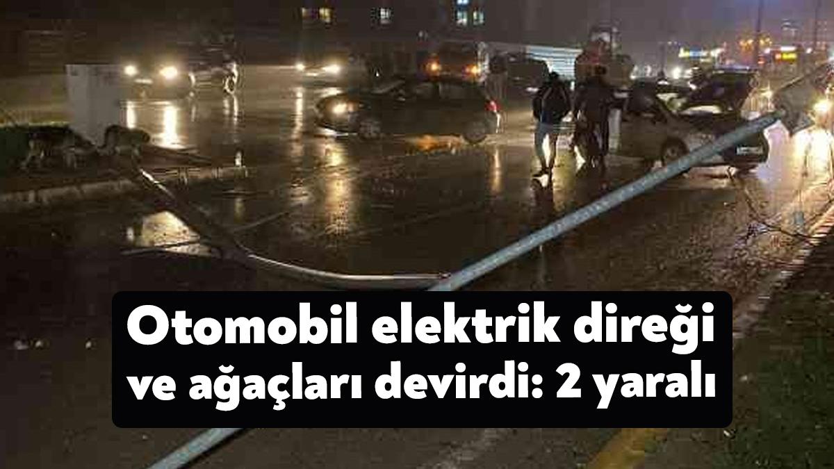 Kocaeli’nin İzmit ilçesinde yağmur sebebiyle kayganlaşan yolda direksiyon hakimiyetini kaybeden