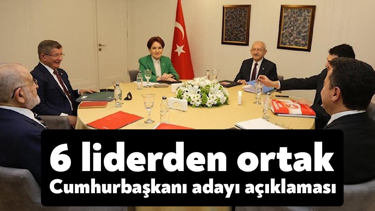 CHP, İYİ Parti, Saadet Partisi, DEVA Partisi, Gelecek Partisi ve