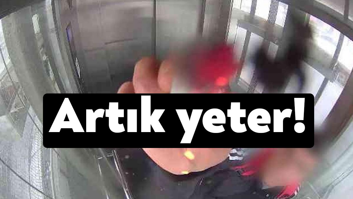 Kocaeli’nin İzmit ilçesindeki üst geçitte bulunan asansörde ilginç bir olay
