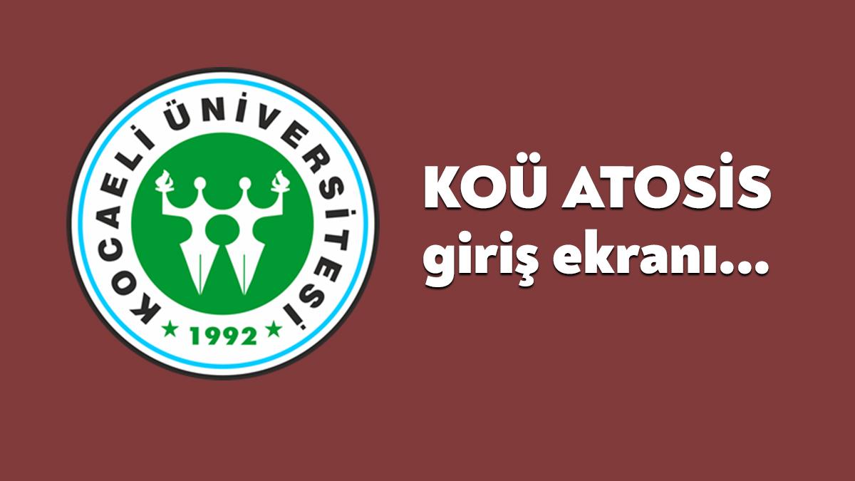Kocaeli Üniversitesi ATÖSİS sistemine giriş ve duyurular haberimizde. Atösis Kocaeli