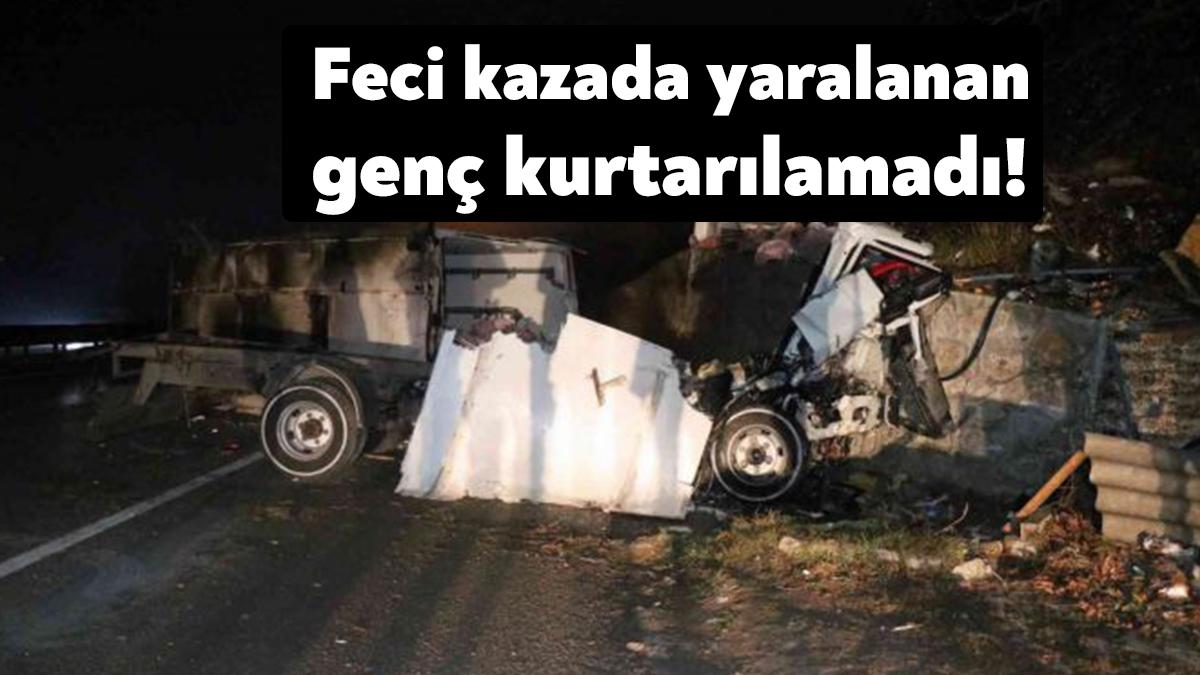 Sakarya-Kocaeli il sınırında gece saatlerinde sürücüsünün kontrolünden çıkarak istinat duvarına