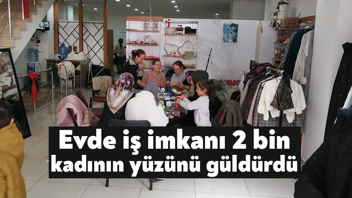 İzmit Belediyesinin destekleriyle kurulan ve kadınlara evde iş imkânı sunan