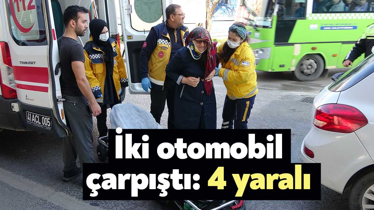 Kocaeli'nin İzmit ilçesinde iki otomobilin çarpışması neticesinde meydana gelen kazada