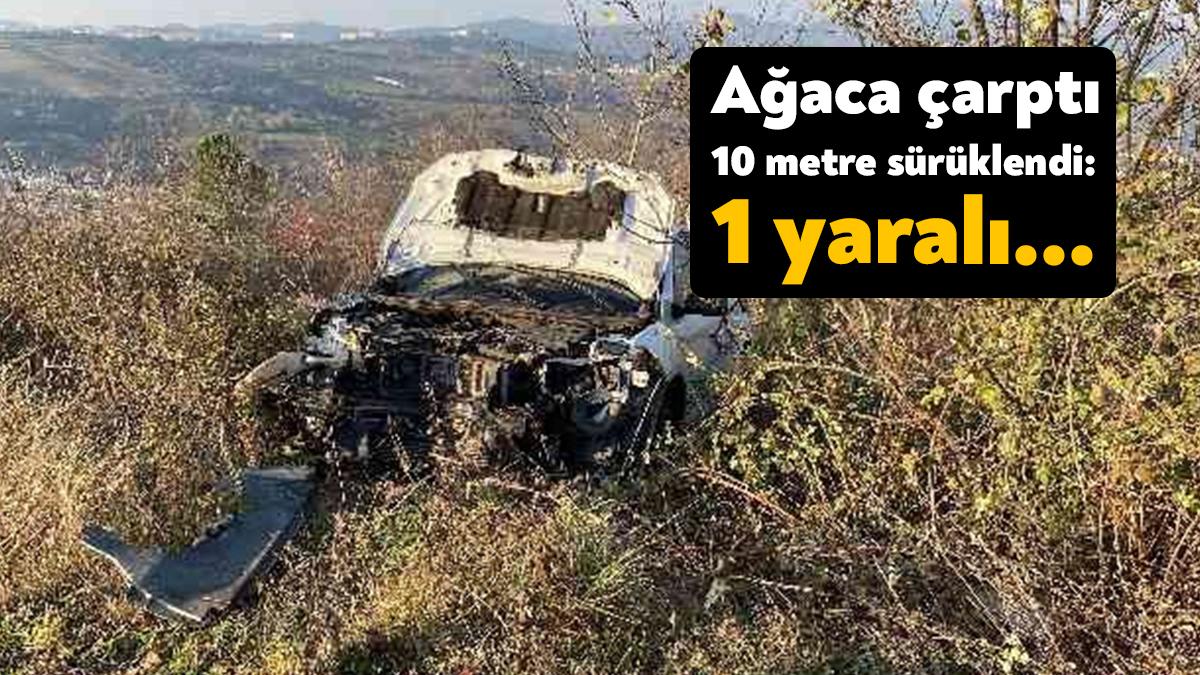 Kocaeli'nin İzmit ilçesinde yolun ıslak olması sebebiyle direksiyon hakimiyetini kaybeden