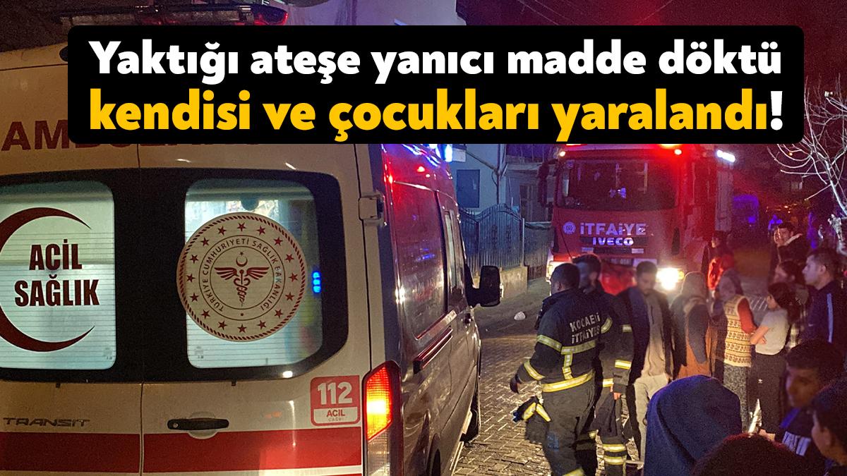Kocaeli'nin İzmit ilçesinde, Suriye uyruklu annenin bahçede yaktığı ateşe döktüğü