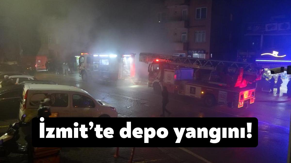Kocaeli'nin İzmit ilçesinde 3 katlı binanın deposunda çıkan yangında dumanlar