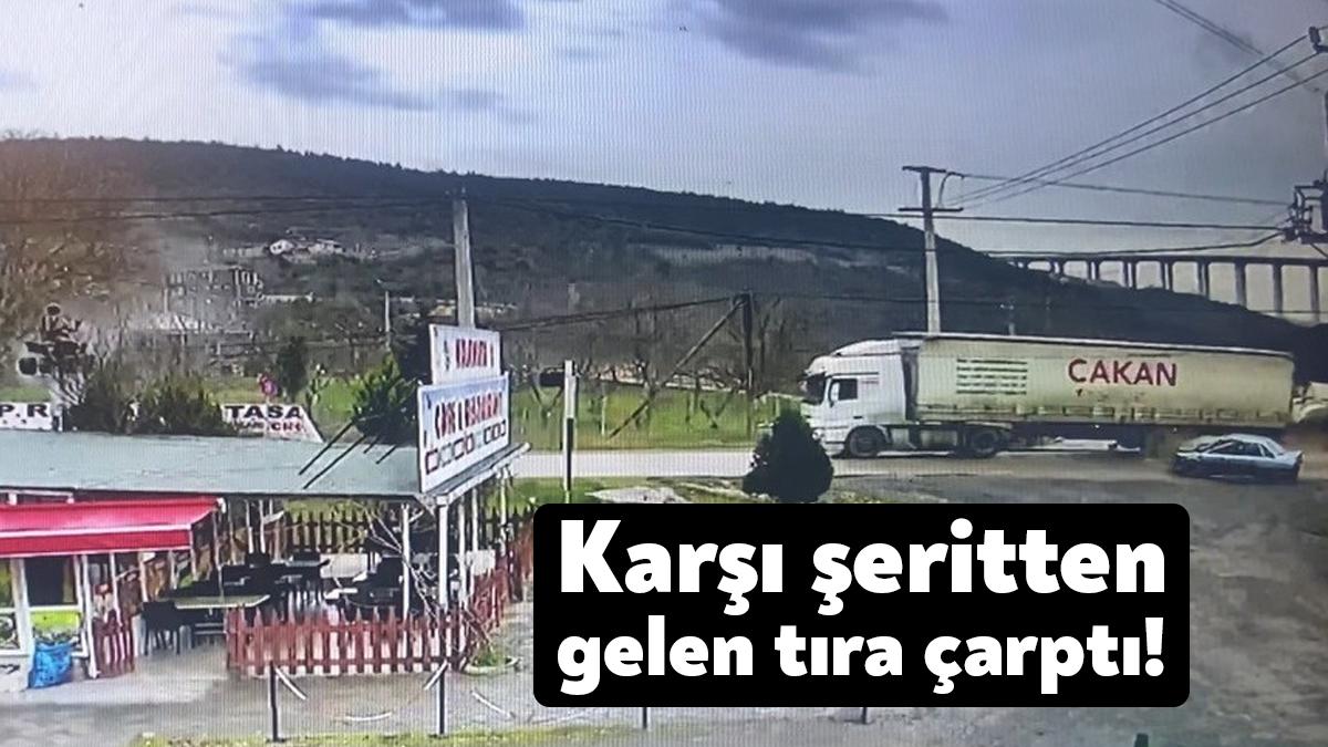 Kocaeli’nin Gebze ilçesinde karşı şeritten gelen tıra çarpan otomobildeki 2