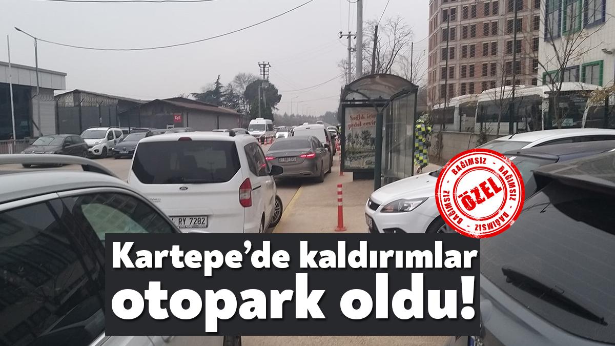 Kocaeli’nin Kartepe ilçesinde yayaların kullanımı için yapılan kaldırımlar, gün içinde