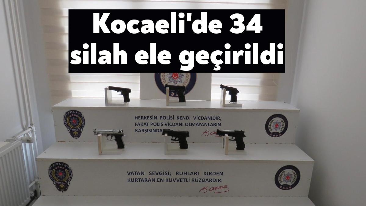 Kocaeli'de polis ekiplerince bir haftada yapılan çalışmalarda 34 tane silah