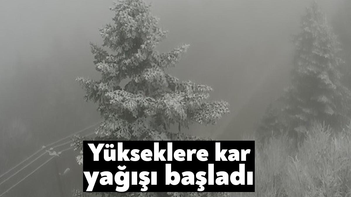 Kocaeli’nin Kartepe ve Gölcük ilçelerinde beklenen kar yağışı başladı.